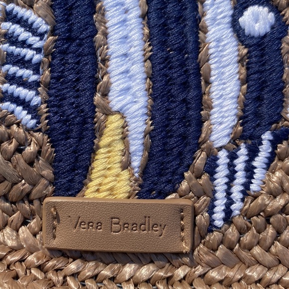Vera BRADLEY STRAW MINI BACKPACK WITH FISH EMBROIDERED - Picture 11 of 13